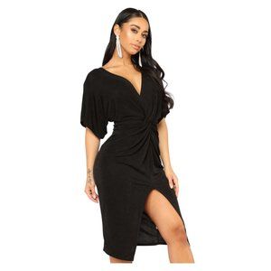 Fashion Nova | Full Grown Knot Sheer Dress - Black (NWT)